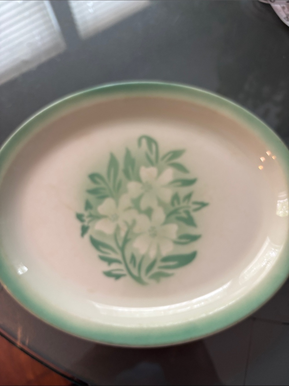 Syracuse China USA 89 Green Floral Ceramic Serving platter - Classic Home Dining - Picture 2 of 5